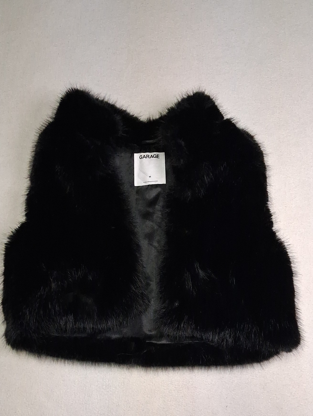 Garage Black Faux Fur Vest